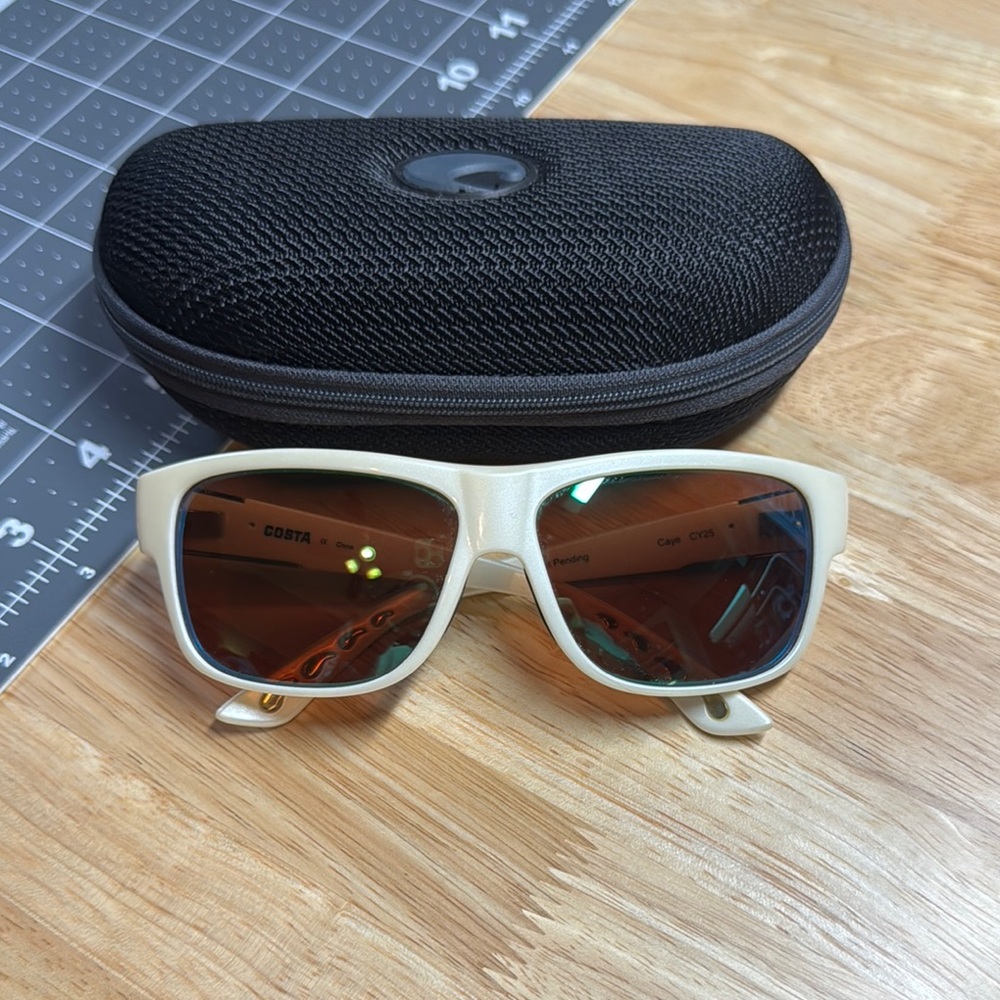 Costa Cream Sunglasses with Amber Lenses